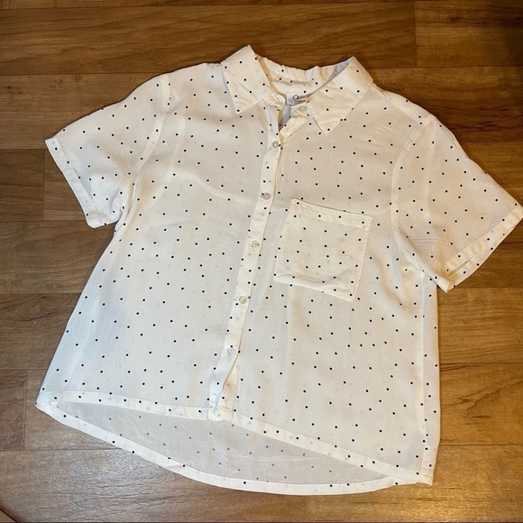 Woman’s Button Down Polka Dot Blouse - Picture 2 of 5